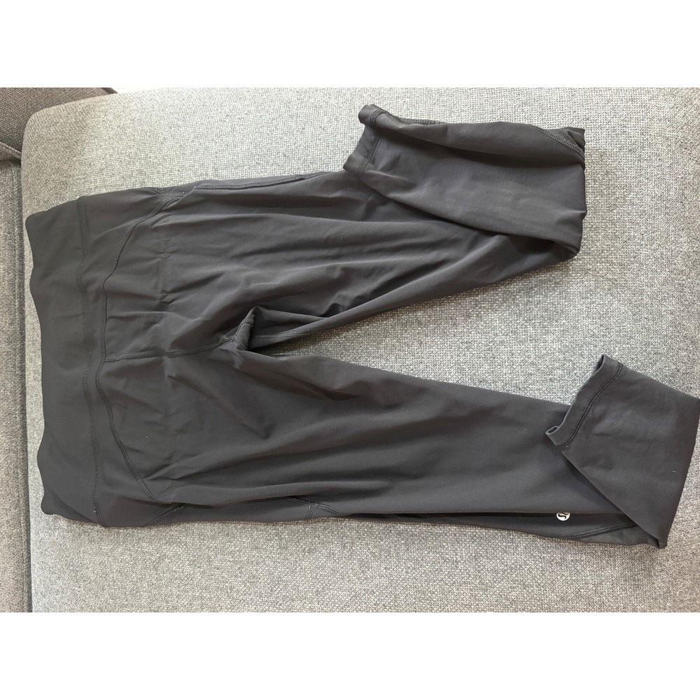 Lululemon Womens Black High Rise Athletic Leggings with Side Zipper Pockets